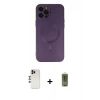 MARSİLYAN™- iPhone 12 Pro Max Kılıf Akış Minimal Özel Seri - Siyah Joko Magic 5D Hayalet Cam + Shine Kamera Lens - GD