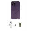 MARSİLYAN™- iPhone 12 Pro Max Kılıf Akış Minimal Özel Seri - Siyah Joko Magic 5D Hayalet Cam + Shine Kamera Lens - LT