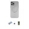 MARSİLYAN™- iPhone 12 Pro Max Kılıf Akış Minimal Özel Seri - Siyah Joko Magic 5D Hayalet Cam + Shine Kamera Lens Koruma Cam - MI