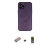 MARSİLYAN™- iPhone 12 Pro Max Kılıf Akış Minimal Özel Seri - Siyah Joko Magic 5D Hayalet Cam + Shine Kamera Lens Koruma Cam - SABE