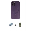 MARSİLYAN™- iPhone 12 Pro Max Kılıf Akış Minimal Özel Seri - Siyah Joko Magic 5D Hayalet Cam + Shine Kamera Lens Koruma Cam - GI