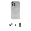 MARSİLYAN™- iPhone 12 Pro Max Kılıf Akış Minimal Özel Seri - Siyah Joko Magic 5D Hayalet Cam + Shine Kamera Lens Koruma Cam - SABE