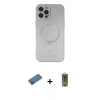 MARSİLYAN™- iPhone 12 Pro Max Kılıf Akış Minimal Özel Seri - Siyah Joko Magic 5D Hayalet Cam + Shine Kamera Lens Koruma Cam - GD
