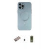 MARSİLYAN™- iPhone 12 Pro Max Kılıf Akış Minimal Özel Seri - Siyah Joko Magic 5D Hayalet Cam + Shine Kamera Lens Koruma Cam - SABE