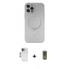 MARSİLYAN™- iPhone 12 Pro Max Kılıf Akış Minimal Özel Seri - Siyah Joko Magic 5D Hayalet Cam + Shine Kamera Lens - LT