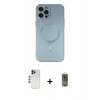 MARSİLYAN™- iPhone 12 Pro Max Kılıf Akış Minimal Özel Seri - Siyah Joko Magic 5D Hayalet Cam + Shine Kamera Lens - LT