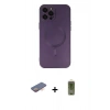 MARSİLYAN™- iPhone 12 Pro Max Kılıf Akış Minimal Özel Seri - Siyah Joko Magic 5D Hayalet Cam + Renkli Kamera Lens Koruma Cam - TU