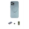 MARSİLYAN™- iPhone 12 Pro Max Kılıf Akış Minimal Özel Seri - Siyah Joko Magic 5D Hayalet Cam + Renkli Kamera Lens Koruma Cam - TU