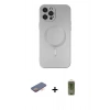 MARSİLYAN™- iPhone 12 Pro Max Kılıf Akış Minimal Özel Seri - Siyah Joko Magic 5D Hayalet Cam + Renkli Kamera Lens Koruma Cam - TU