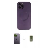 MARSİLYAN™- iPhone 12 Pro Max Kılıf Akış Minimal Özel Seri - Siyah Joko Magic 5D Hayalet Cam + Neon Fosforlu Kamera Lens - YL