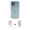 MARSİLYAN™- iPhone 12 Pro Max Kılıf Akış Minimal Özel Seri - Siyah Mat Seramik Nano Ekran Koruyucu + Shine Kamera Lens - GD