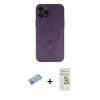 MARSİLYAN™- iPhone 12 Pro Max Kılıf Akış Minimal Özel Seri - Siyah Mat Seramik Nano Ekran Koruyucu + Shine Kamera Lens Koruma Cam - MI