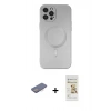 MARSİLYAN™- iPhone 12 Pro Max Kılıf Akış Minimal Özel Seri - Siyah Mat Seramik Nano Ekran Koruyucu + Renkli Kamera Lens Koruma Cam - PE