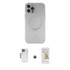 MARSİLYAN™- iPhone 12 Pro Max Kılıf Akış Minimal Özel Seri - Siyah Mat Seramik Nano Ekran Koruyucu + Shine Kamera Lens - LT