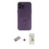 MARSİLYAN™- iPhone 12 Pro Max Kılıf Akış Minimal Özel Seri - Siyah Mat Seramik Nano Ekran Koruyucu + Shine Kamera Lens Koruma Cam - SABE