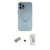 MARSİLYAN™- iPhone 12 Pro Max Kılıf Akış Minimal Özel Seri - Siyah Mat Seramik Nano Ekran Koruyucu + Shine Kamera Lens Koruma Cam - SABE