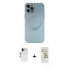 MARSİLYAN™- iPhone 12 Pro Max Kılıf Akış Minimal Özel Seri - Siyah Mat Seramik Nano Ekran Koruyucu + Shine Kamera Lens - LT