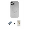MARSİLYAN™- iPhone 12 Pro Max Kılıf Akış Minimal Özel Seri - Siyah Mat Seramik Nano Ekran Koruyucu + Shine Kamera Lens Koruma Cam - SH