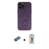 MARSİLYAN™- iPhone 12 Pro Max Kılıf Akış Minimal Özel Seri - Siyah Polymer Nano Ekran Koruyucu + Shine Kamera Lens Koruma Cam - GD