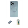 MARSİLYAN™- iPhone 12 Pro Max Kılıf Akış Minimal Özel Seri - Siyah Polymer Nano Ekran Koruyucu + Metal Kamera Lens Koruma Cam - KI