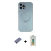 MARSİLYAN™- iPhone 12 Pro Max Kılıf Akış Minimal Özel Seri - Siyah Polymer Nano Ekran Koruyucu + Metal Kamera Lens Koruma Cam - GD