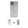 MARSİLYAN™- iPhone 12 Pro Max Kılıf Akış Minimal Özel Seri - Siyah Polymer Nano Ekran Koruyucu + Shine Kamera Lens - LT