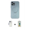 MARSİLYAN™- iPhone 12 Pro Max Kılıf Akış Minimal Özel Seri - Siyah Polymer Nano Ekran Koruyucu + Shine Kamera Lens - LT