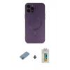 MARSİLYAN™- iPhone 12 Pro Max Kılıf Akış Minimal Özel Seri - Siyah Polymer Nano Ekran Koruyucu + Shine Kamera Lens Koruma Cam - GI
