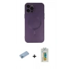 MARSİLYAN™- iPhone 12 Pro Max Kılıf Akış Minimal Özel Seri - Siyah Polymer Nano Ekran Koruyucu + Shine Kamera Lens Koruma Cam - MI