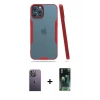 MARSİLYAN™- iPhone 12 Pro Max Kılıf Atlas Asil Serisi - Şeffaf 360 Full Body Arka Koruyucu + Neon Fosforlu Kamera Lens - BZ
