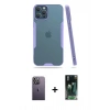 MARSİLYAN™- iPhone 12 Pro Max Kılıf Atlas Asil Serisi - Şeffaf 360 Full Body Arka Koruyucu + Neon Fosforlu Kamera Lens - BZ