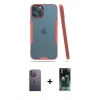 MARSİLYAN™- iPhone 12 Pro Max Kılıf Atlas Asil Serisi - Şeffaf 360 Full Body Arka Koruyucu + Neon Fosforlu Kamera Lens - BZ