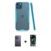 MARSİLYAN™- iPhone 12 Pro Max Kılıf Atlas Asil Serisi - Şeffaf 360 Full Body Arka Koruyucu + Neon Fosforlu Kamera Lens - BZ