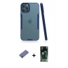 MARSİLYAN™- iPhone 12 Pro Max Kılıf Atlas Asil Serisi - Şeffaf 360 Full Body Arka Koruyucu + Metal Kamera Lens Koruma Cam - GD