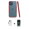 MARSİLYAN™- iPhone 12 Pro Max Kılıf Atlas Asil Serisi - Şeffaf 360 Full Body Arka Koruyucu + Shine Kamera Lens - LT