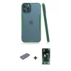 MARSİLYAN™- iPhone 12 Pro Max Kılıf Atlas Asil Serisi - Şeffaf 360 Full Body Arka Koruyucu + Renkli Kamera Lens Koruma Cam - MI