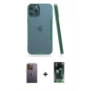 MARSİLYAN™- iPhone 12 Pro Max Kılıf Atlas Asil Serisi - Şeffaf 360 Full Body Arka Koruyucu + Neon Fosforlu Kamera Lens - SI