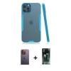 MARSİLYAN™- iPhone 12 Pro Max Kılıf Atlas Asil Serisi - Şeffaf 360 Full Body Arka Koruyucu + Neon Fosforlu Kamera Lens - SI