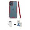MARSİLYAN™- iPhone 12 Pro Max Kılıf Atlas Asil Serisi - Şeffaf Royal Nano Ekran Koruyucu + Shine Kamera Lens - LT