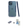 MARSİLYAN™- iPhone 12 Pro Max Kılıf Atlas Asil Serisi - Şeffaf Royal Nano Ekran Koruyucu + Renkli Kamera Lens Koruma Cam - MI