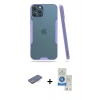 MARSİLYAN™- iPhone 12 Pro Max Kılıf Atlas Asil Serisi - Şeffaf Royal Nano Ekran Koruyucu + Renkli Kamera Lens Koruma Cam - MI