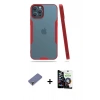 MARSİLYAN™- iPhone 12 Pro Max Kılıf Atlas Asil Serisi - Şeffaf Temperli Cam Ekran Koruyucu + Metal Kamera Lens Koruma Cam - GD