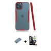 MARSİLYAN™- iPhone 12 Pro Max Kılıf Atlas Asil Serisi - Şeffaf Temperli Cam Ekran Koruyucu + Shine Kamera Lens Koruma Cam - GS