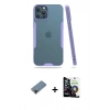 MARSİLYAN™- iPhone 12 Pro Max Kılıf Atlas Asil Serisi - Şeffaf Temperli Cam Ekran Koruyucu + Shine Kamera Lens Koruma Cam - SH