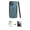 MARSİLYAN™- iPhone 12 Pro Max Kılıf Atlas Asil Serisi - Şeffaf Temperli Cam Ekran Koruyucu + Shine Kamera Lens - LT