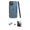 MARSİLYAN™- iPhone 12 Pro Max Kılıf Atlas Asil Serisi - Şeffaf Temperli Cam Ekran Koruyucu + Shine Kamera Lens Koruma Cam - MI