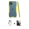 MARSİLYAN™- iPhone 12 Pro Max Kılıf Atlas Asil Serisi - Şeffaf Temperli Cam Ekran Koruyucu + Shine Kamera Lens - LT