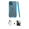 MARSİLYAN™- iPhone 12 Pro Max Kılıf Atlas Asil Serisi - Şeffaf Temperli Cam Ekran Koruyucu + Shine Kamera Lens - LT
