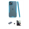 MARSİLYAN™- iPhone 12 Pro Max Kılıf Atlas Asil Serisi - Şeffaf Temperli Cam Ekran Koruyucu + Renkli Kamera Lens Koruma Cam - YL