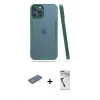 MARSİLYAN™- iPhone 12 Pro Max Kılıf Atlas Asil Serisi - Şeffaf Uv Polymer Nano Ekran Koruyucu + Renkli Kamera Lens Koruma Cam - YL